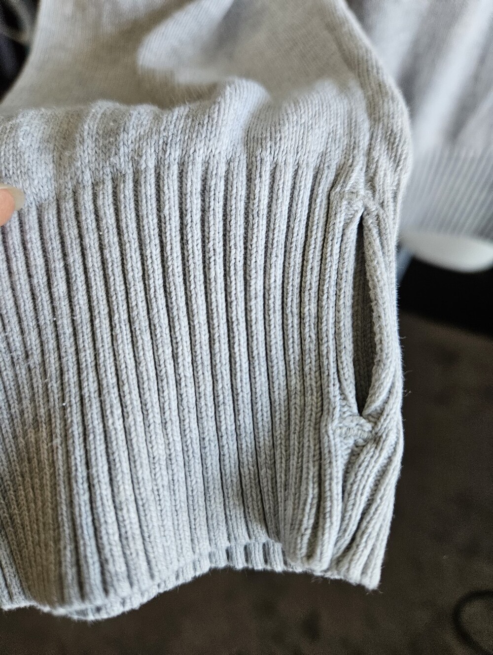 Pact Organic Cotton Classic Knit Gray Hoodie Sz Large Fall Lightweight Neutral - Picture 5 of 13